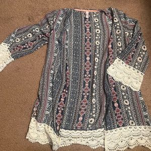 Small multi color floral print cover up